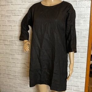 Not Perfect Linen black tunic dress